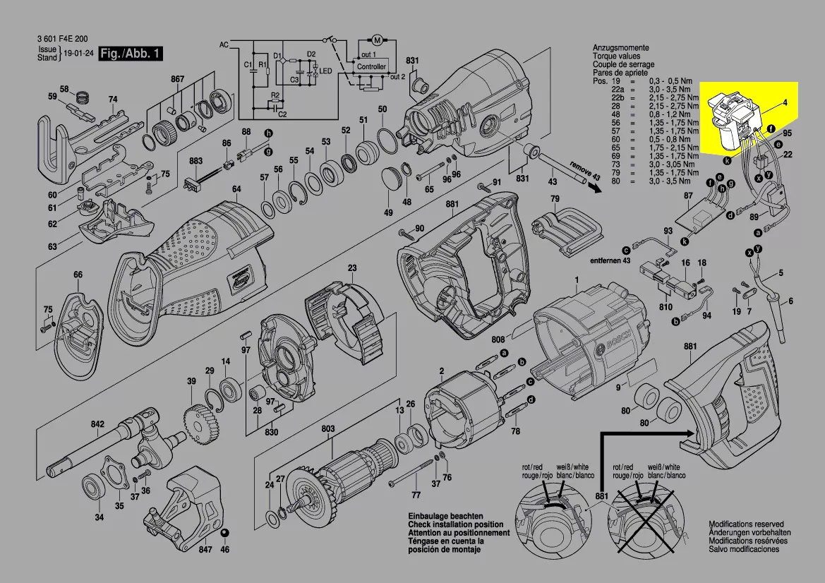 Interrupteur réf. 2 610 013 493 Bosch
